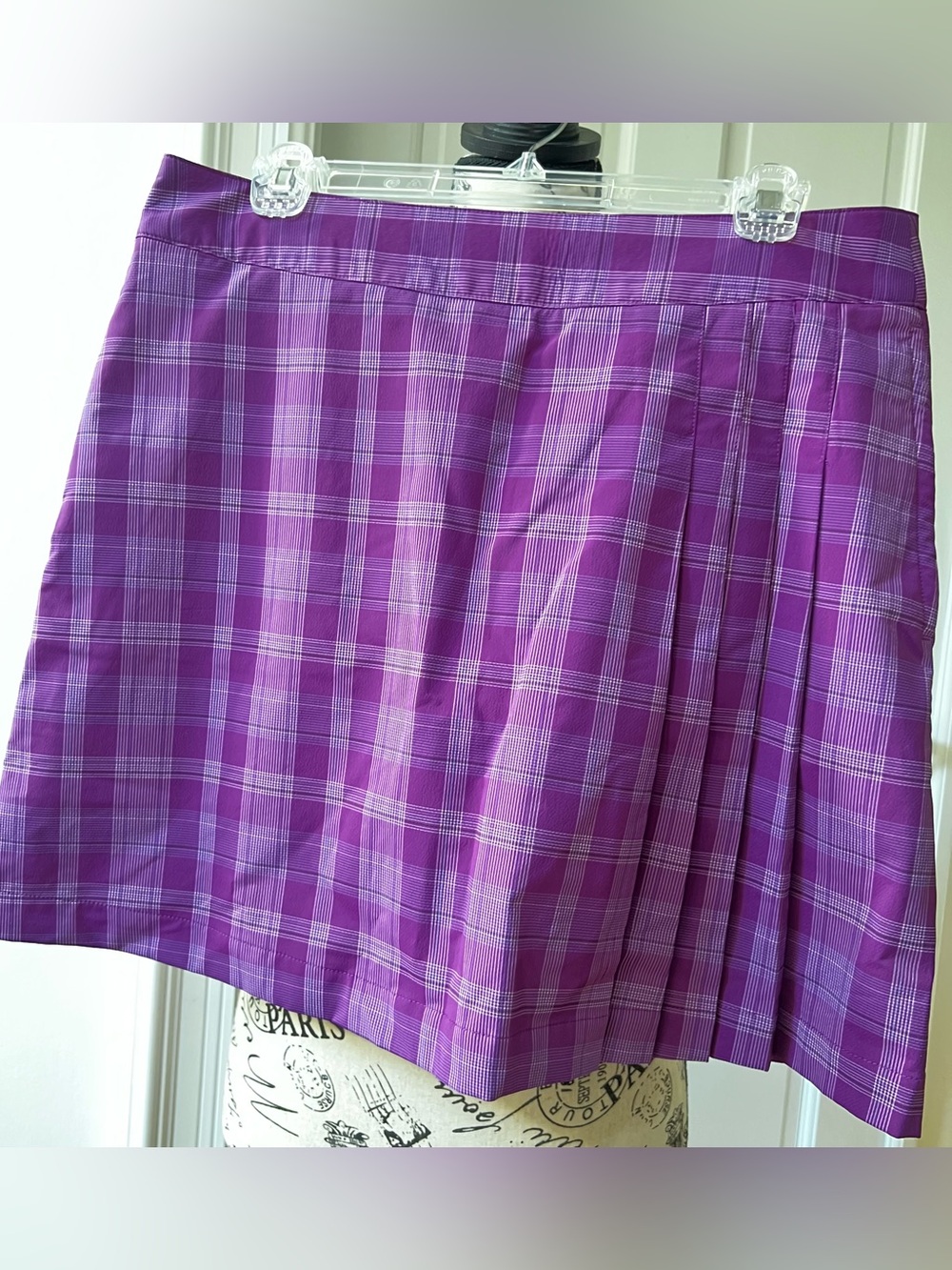 Callaway Purple Plaid Pleated Mini Skirt